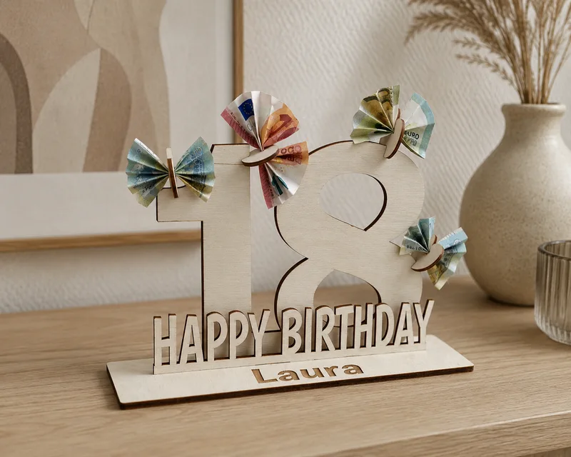 Een cadeau met de naam van de jarige